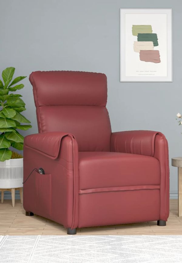 Vacker vidaxl fåtölj i röd färg gjord i bomull.