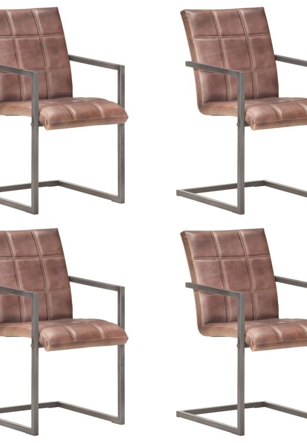 Fantastiskt snygg vidaxl stol i brun färg gjord i järn.