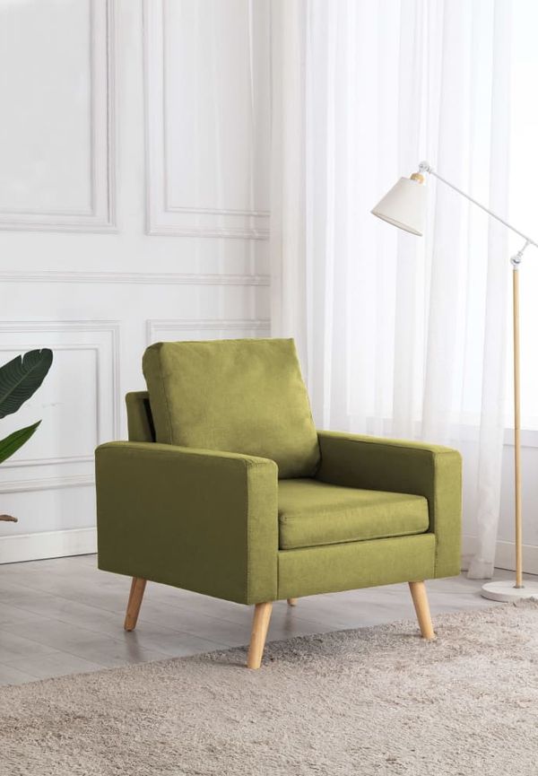 Stilren vidaxl fåtölj i grön färg gjord i bomull.