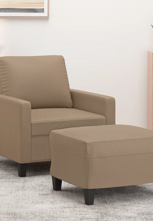 Riktigt fin bomullsfåtölj i brunt från vidaXL.