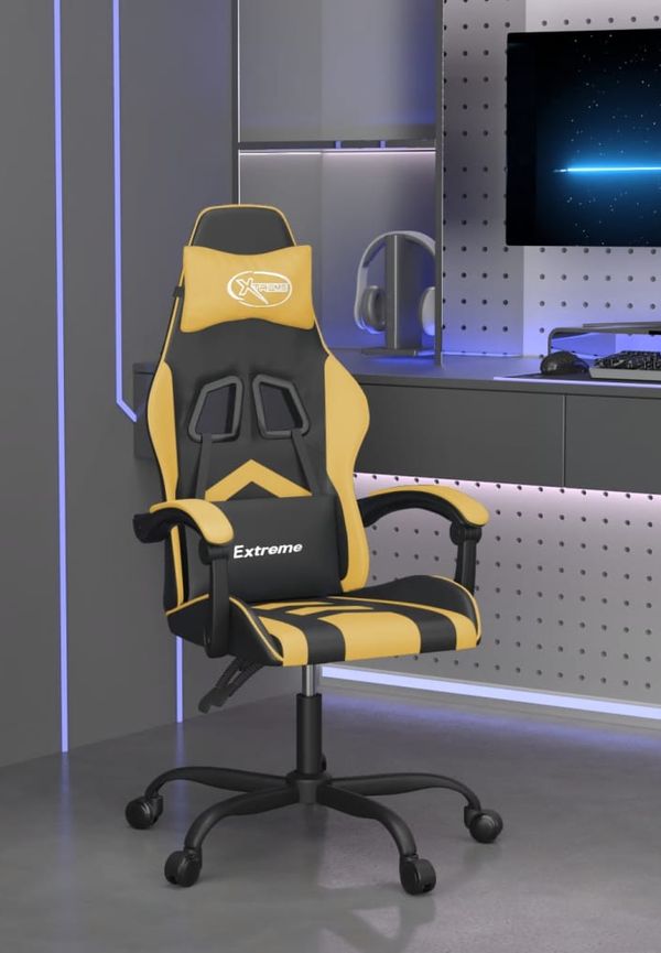 Fantastiskt snygg vidaxl spelstol i svart färg gjord i bomull.