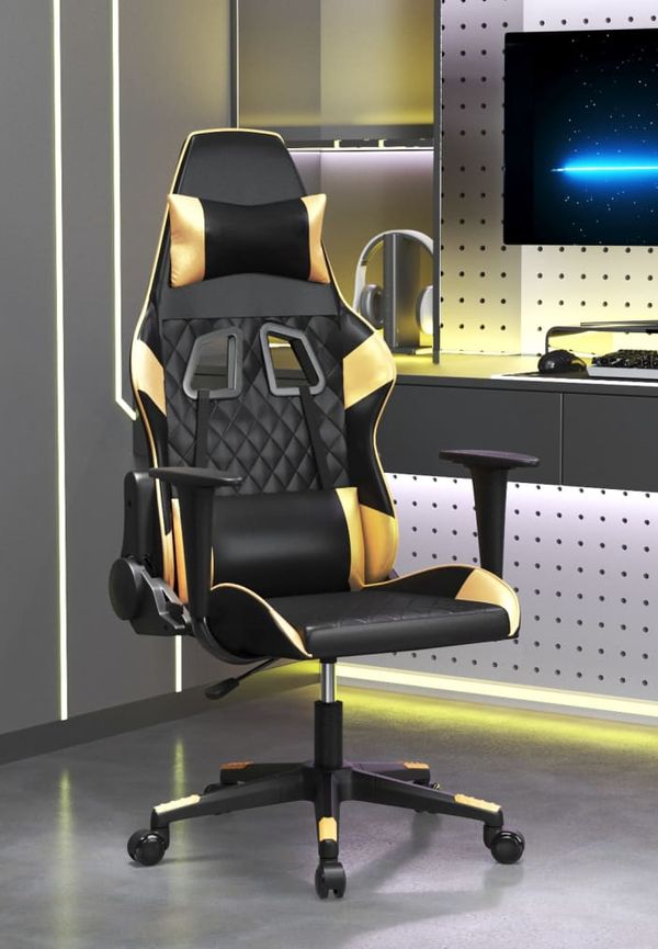 Mysig bomullsgamingstol i svart från vidaXL.