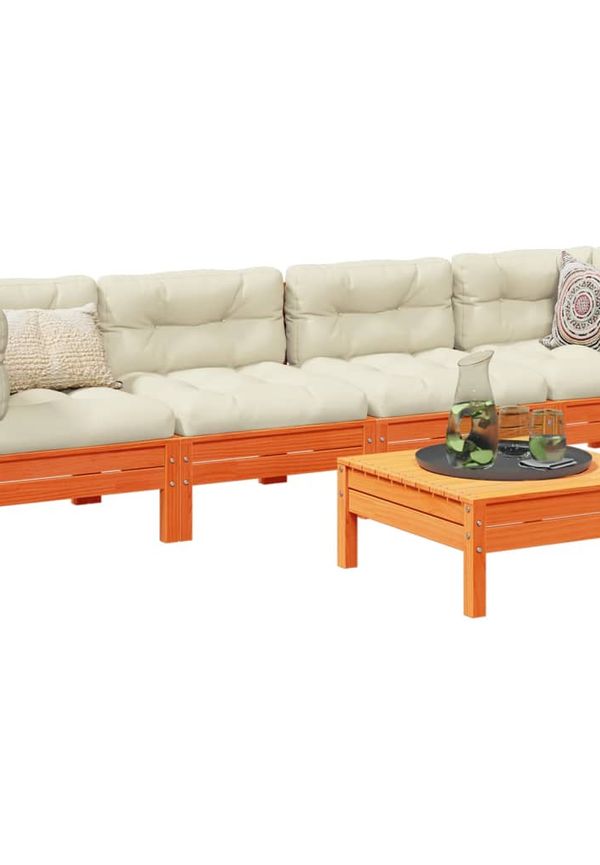 Modern vidaxl loungegrupp i brun färg gjord i bomull.