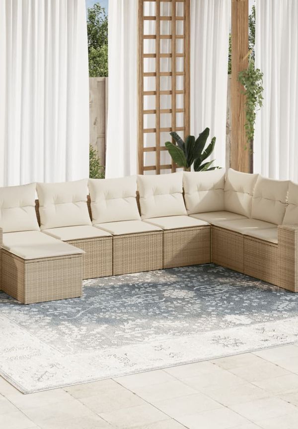 Beige vidaXL-möbelgrupp i smickrande modell.