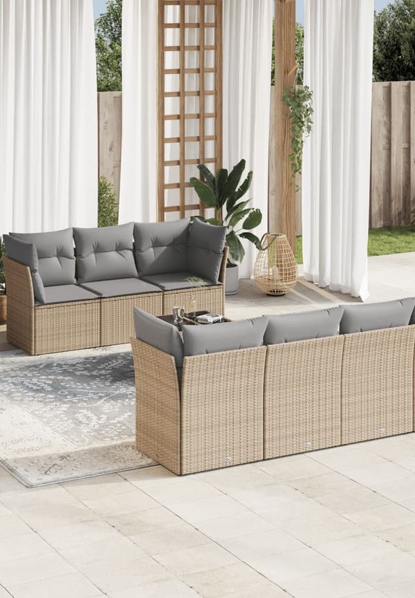 Härlig matgrupp i beiget från vidaXL.