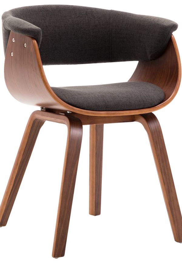 Moderiktig vidaxl matstol i grå färg gjord i bomull.