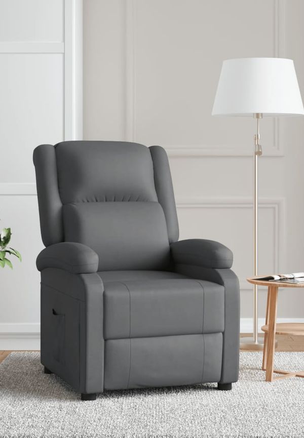 Riktigt trendig bomullsfåtölj i grått från vidaXL.