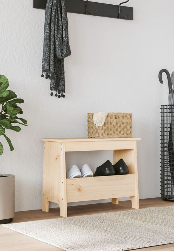 Brun vidaXL-hallbänk i skön modell.