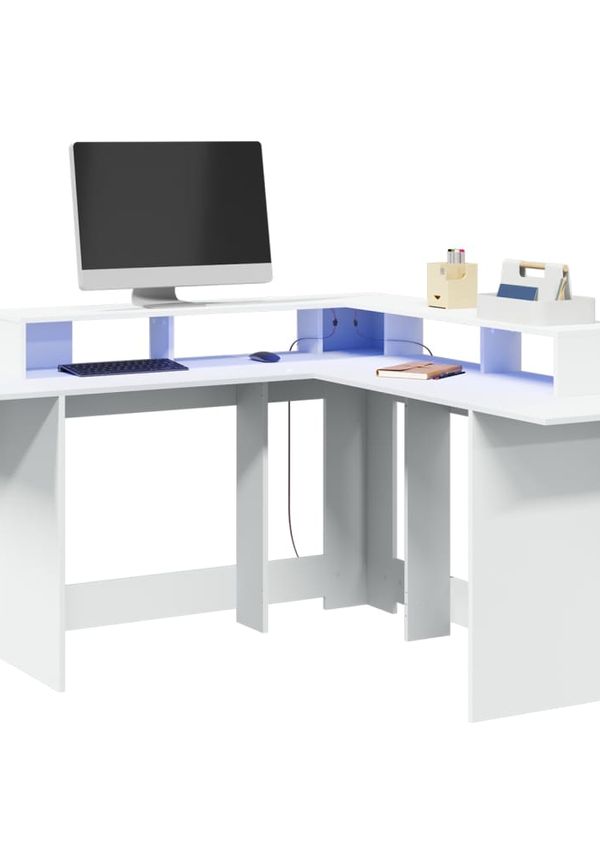 Jättefin vit skrivbord 2025 från vidaXL.