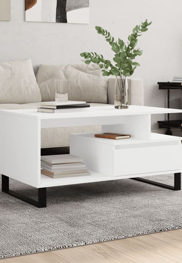Moderiktig soffbord i vitt från vidaXL.