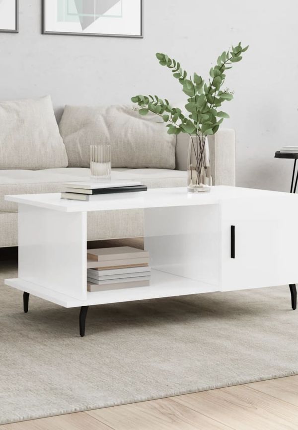 Supersnygg vidaxl soffbord i vit färg gjord i järn.