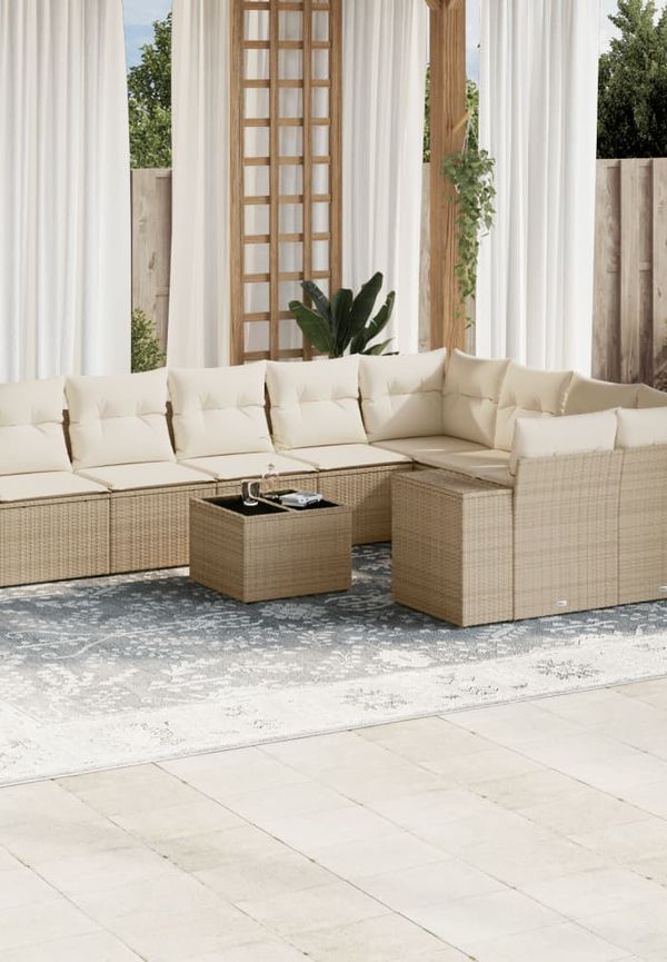 Beige vidaXL-soffgrupp i fin modell.