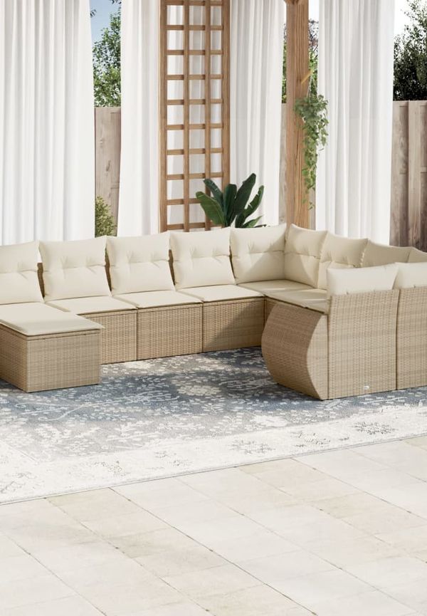 Beige vidaXL-möbelgrupp i mysig modell.