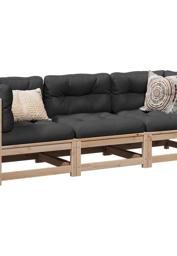 Brun VidaXL bomullsloungegrupp som passar perfekt till hösten 2025!