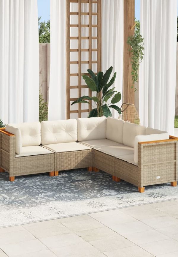 Beige vidaXL-möbelgrupp i smickrande modell.