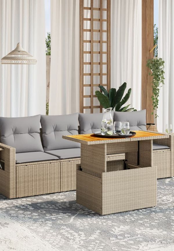 Fantastiskt fin matbord i beiget från vidaXL.