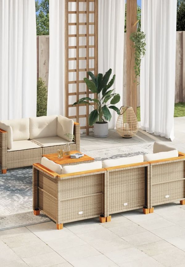 Beige vidaXL-trädgårdsbord i elegant modell.