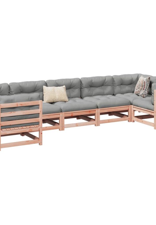 Brun vidaXL-bomullssoffgrupp i stilren modell.