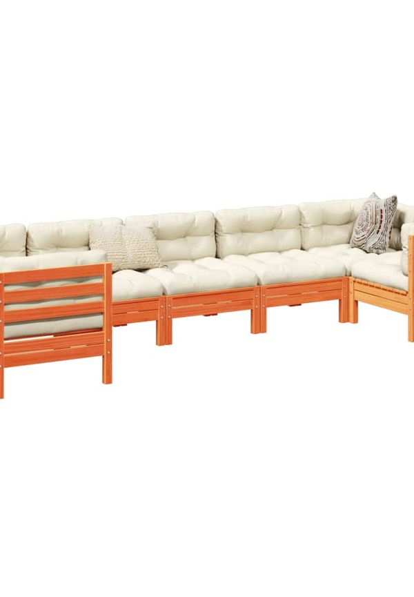 Riktigt trendig vidaxl soffgrupp i brun färg gjord i bomull.