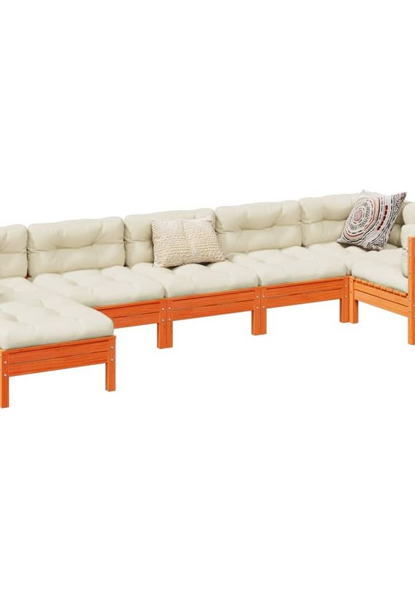 Cool brun soffgrupp i bomull från vidaXL.