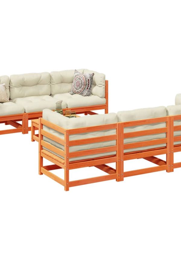 Stilren vidaxl möbelgrupp i brun färg gjord i bomull.