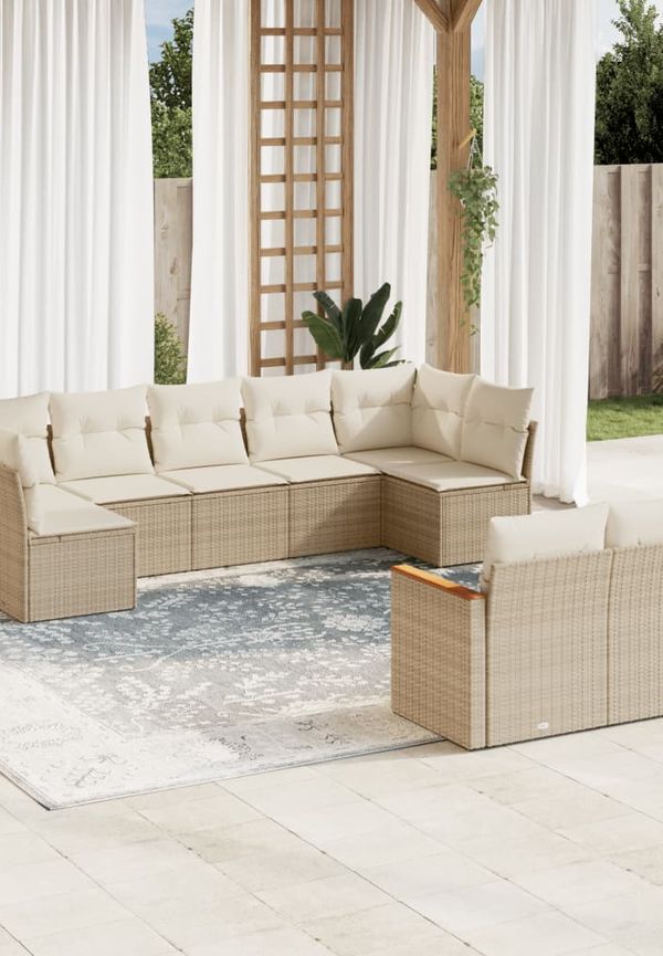 Beige vidaXL-soffgrupp i otroligt snygg modell.