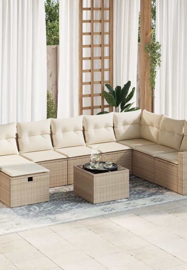 Modern möbelgrupp i beiget från vidaXL.