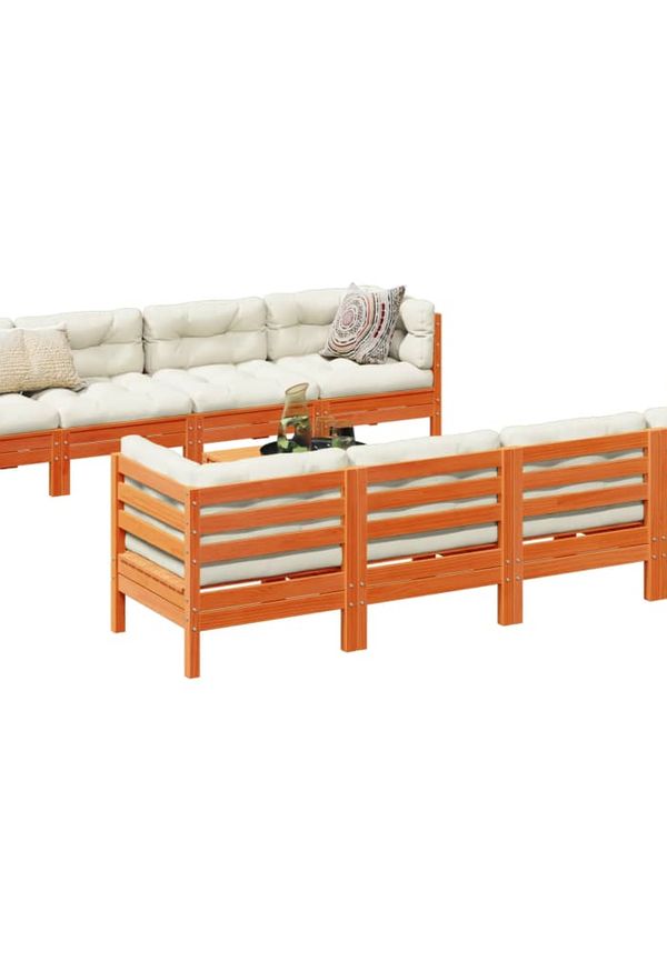 Jättesnygg vidaxl soffgrupp i brun färg gjord i bomull.