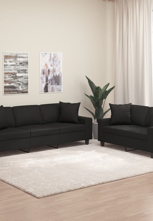 Komfortabel svart soffa 2025 från vidaXL.