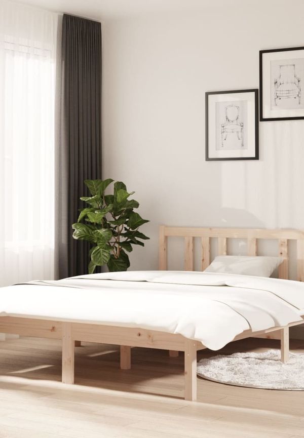 Brun vidaXL-sängram i modern modell.