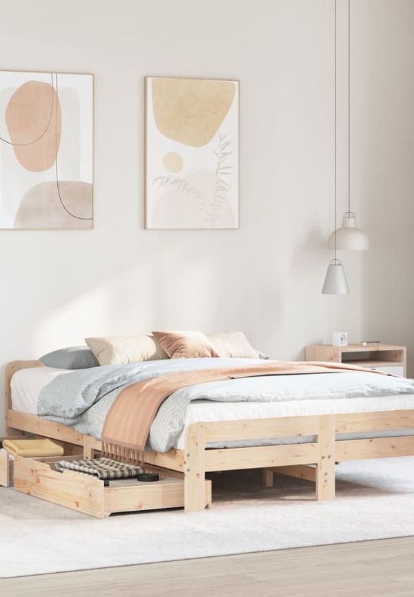 Brun vidaXL-extrasäng i komfortabel modell.