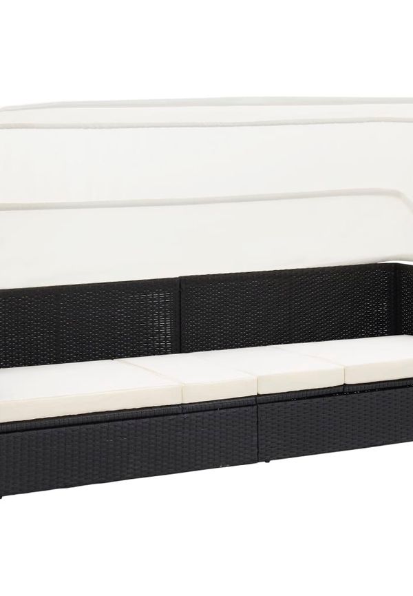 Svart vidaXL-trädgårdssoffa i trendig modell.