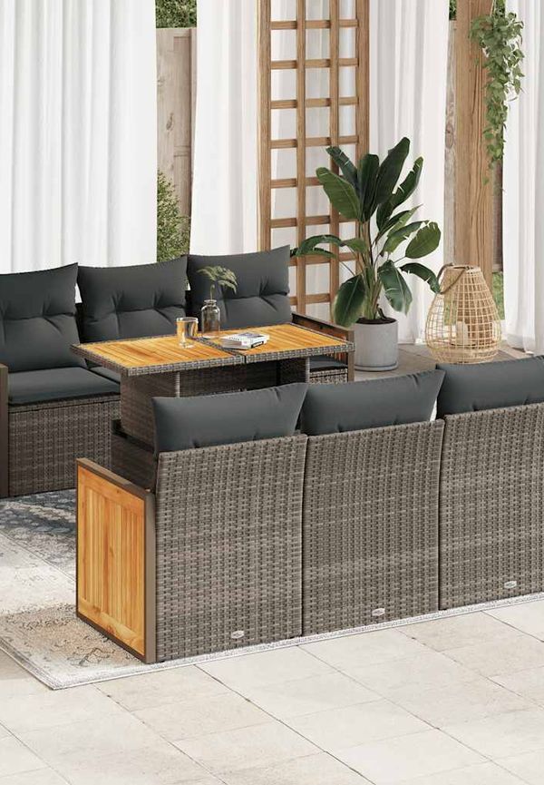 Grå VidaXL loungegrupp som passar perfekt till sommaren 2025!