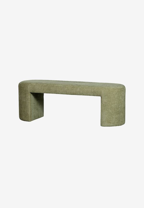 Grön WOOOD-bänk i moderiktig modell.