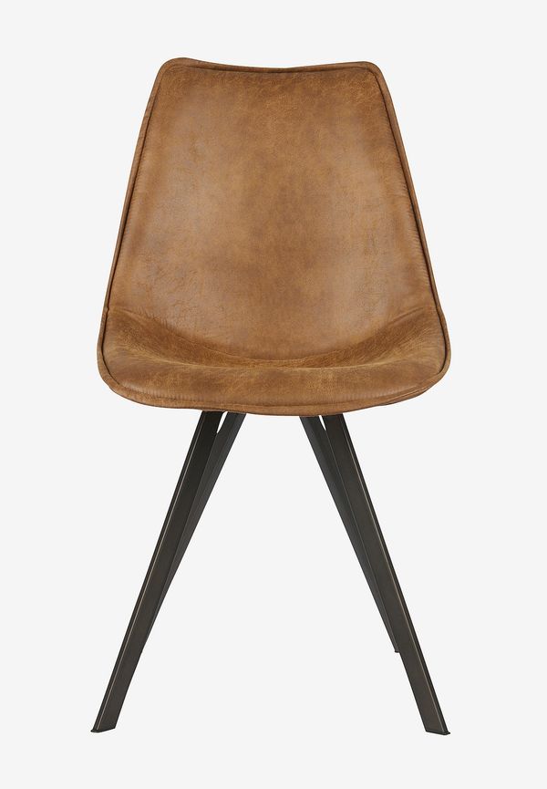 Otroligt snygg brun matstol i läder från WOOOD.