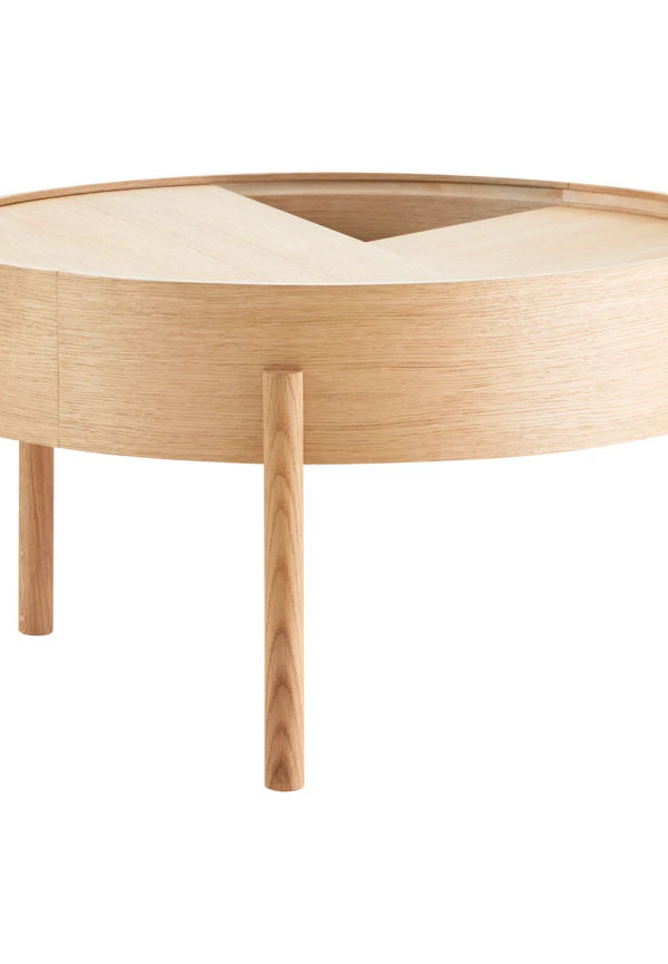 Beige Woud-soffbord i moderiktig modell.