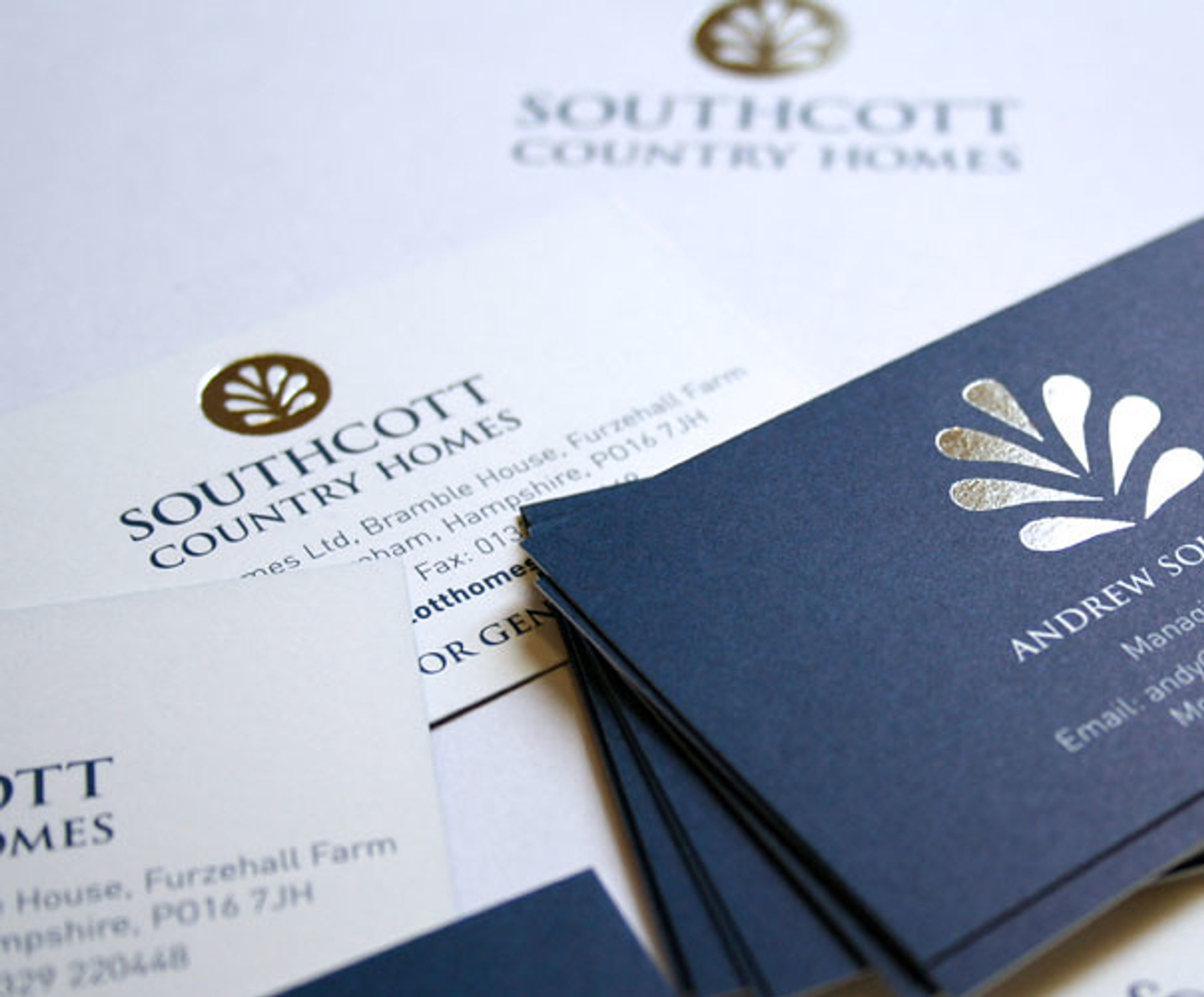 business card with blue theme