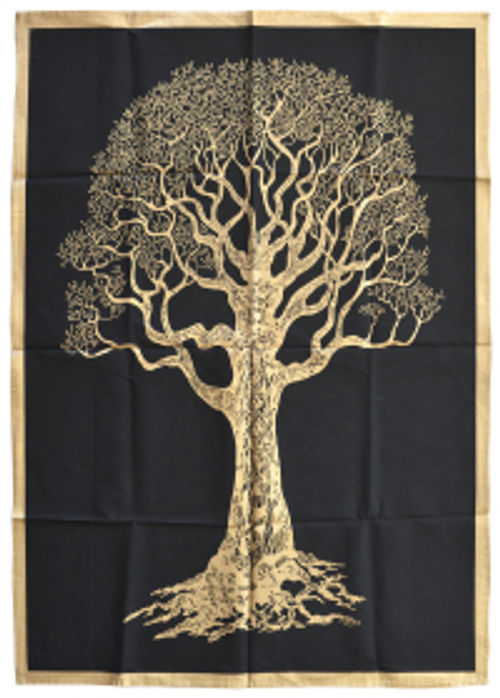 Панно с золотистым рисунком "Дерево" (черный фон, 75 х 106 см). 
