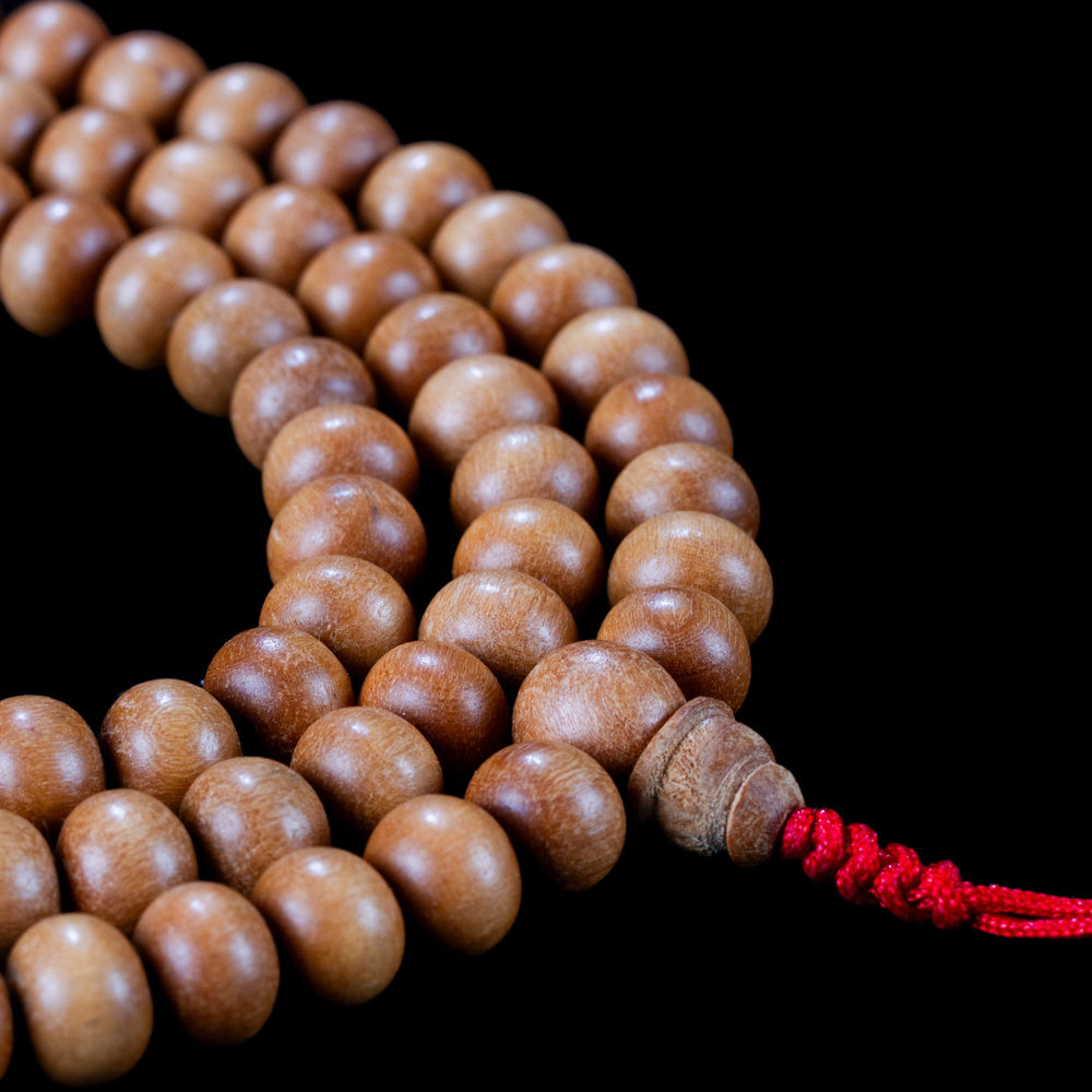 Buy Traditional Tibetan 108-beads Mala, made from white sandalwood, Diameter — 8.0 mm