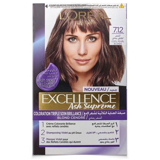 Loreal Excellence Ash Blonde - 7.12 Cream 250 ml