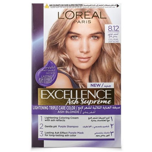 Loreal Excellence Ash Blonde - 8.12 Cream 250 ml