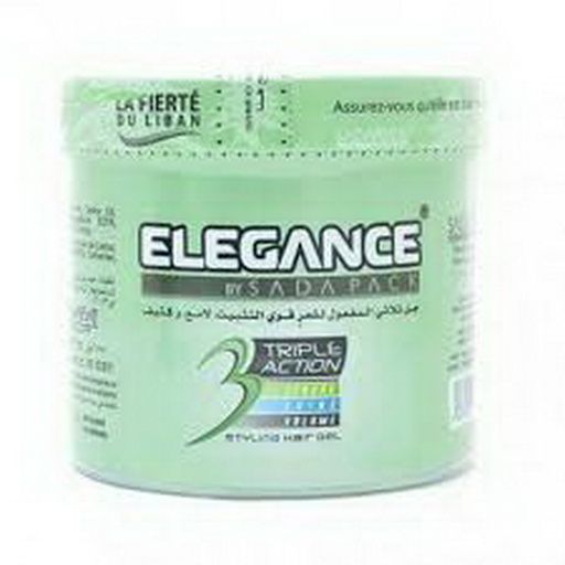 Hair Gel Green Triple Action  Elegance Styling Gel 500 ml