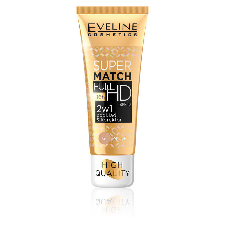 EVELINE SUPER MATCH HD SPF 10 2W1 61 nude Face - Makeup 