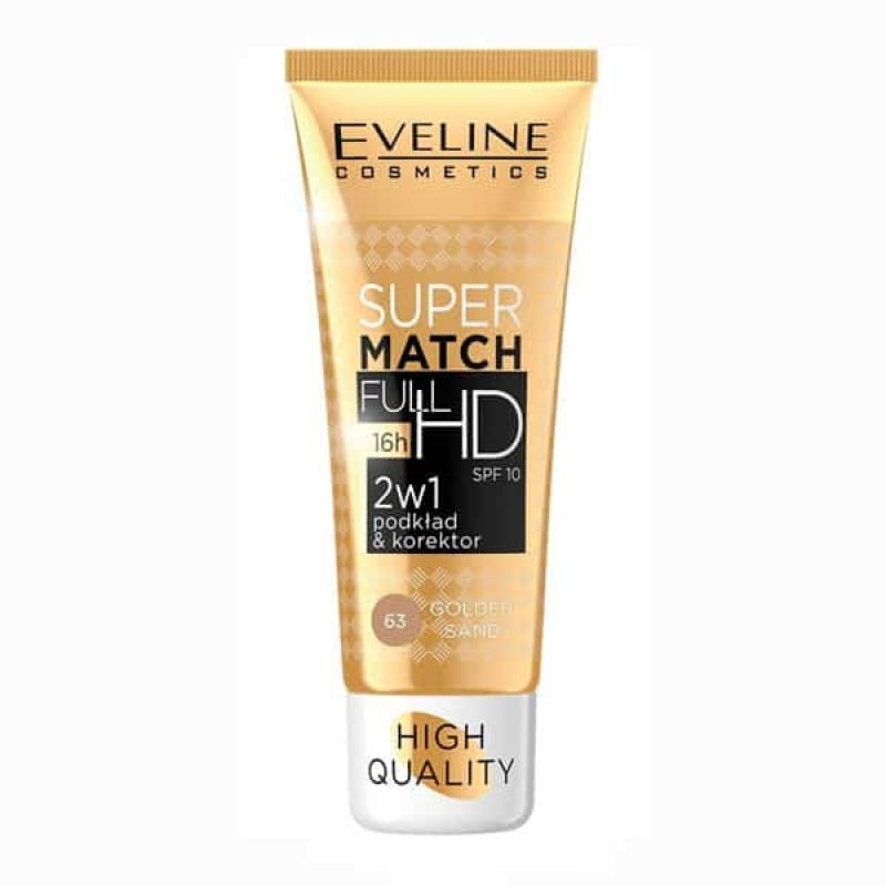 EVELINE SUPER MATCH HD SPF 10 2W1 63 golden sand Face - Makeup 
