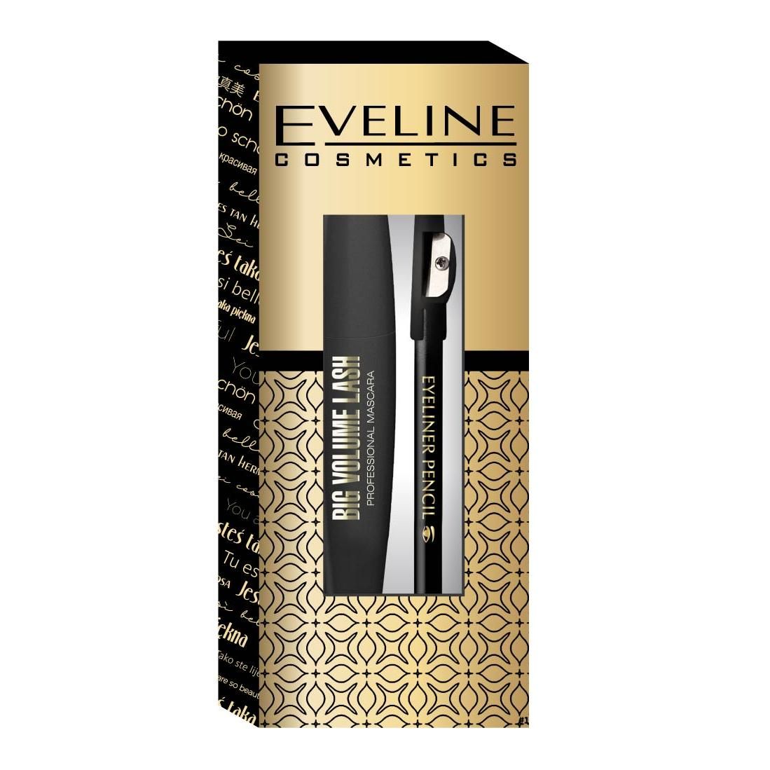 EVELINE mascara Big Volume Lash&Eyeliner black Eyes - Makeup 