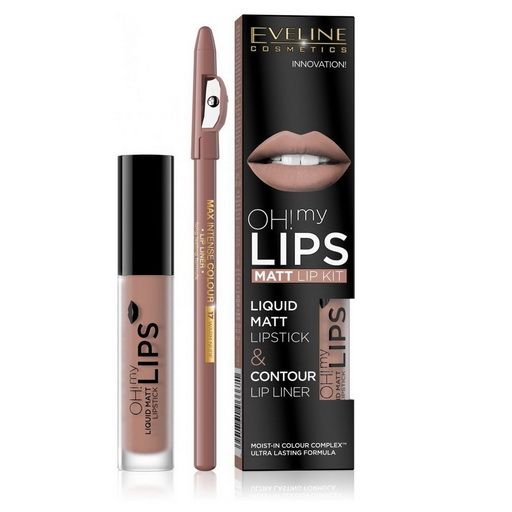 Dhifaf - Eveline Oh My Matt Liquid Lipstick With Lip Liner - 03 Rose Nude