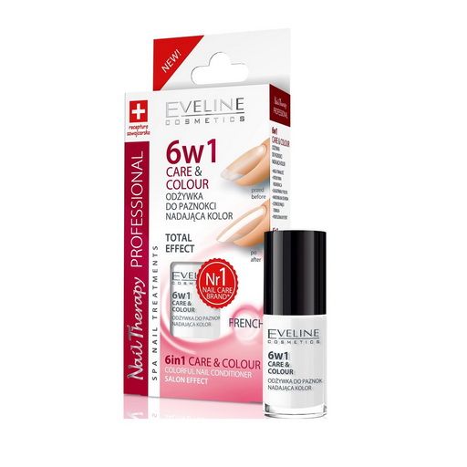 EVELINE- NAIL THERAPY 6IN1 CARE & COLOUR FRENCH 5ML0 Nails - Makeup 