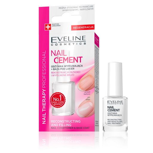 EVELINE- NAIL THERAPY NAIL CEMENT CONDITIONER & BASE COAT 12ML Nails - Makeup 