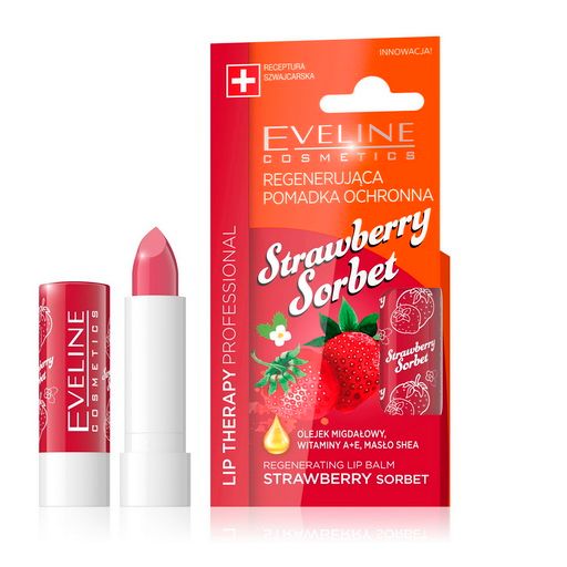 EVELINE - LIP THERAPY REGENERATING LIP BALM STRAWBERRY SORBET Lips - Makeup 