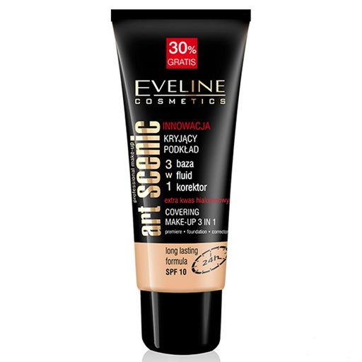 EVELINE- ART SCENIC COVERING MAKE-UP 3IN1 FOUNDATION NATURAL 40ML Face - Makeup 